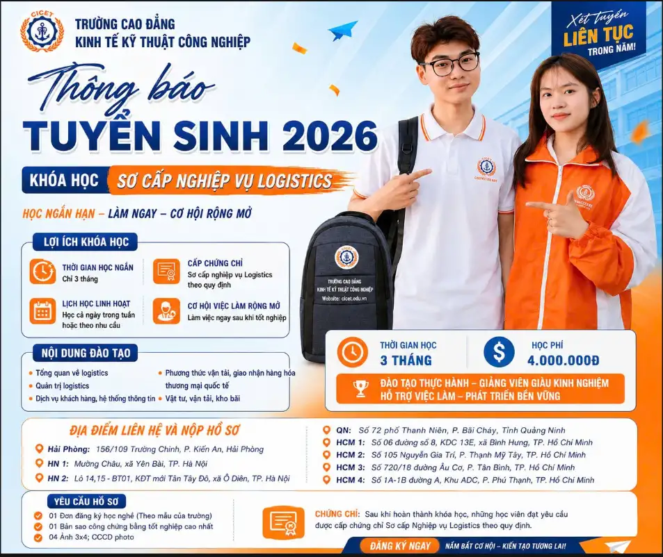 chứng chỉ sơ cấp logistics